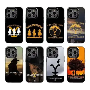 Film Y-Yellowstones Phone Cases For iPhone 17 16 15 14 13 12 11 Promax Pro Air Plus Black Matte Plated Candy Cover