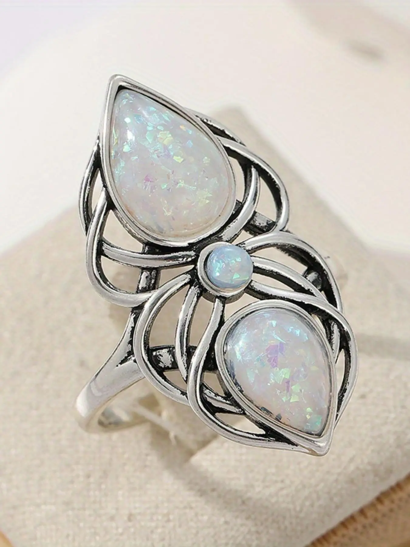 Creative Retro Bohemian Style Ring, Waterdrop Shape Jewelry for Festivals, Fashion Accessory for Parties, Fashionable Jewelry, Trendy All-match & Exquisite Jewelry for Birthday Gift, Boho style rings, Trendy Jewellery Accessories, Beautiful Rings