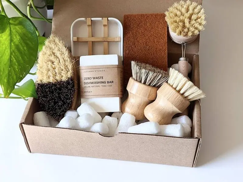 Zero Waste Cleaning Bundle Set | Solid Dish Soap | Eco-Friendly Kitchen Products | Best Value Cleaning Tool Kit | Zero Waste | Gift for Mom