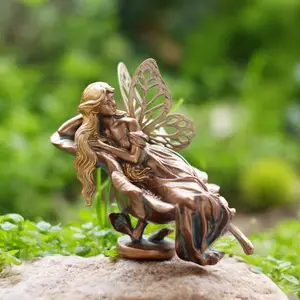 Elegant Sleeping Fairy Resin Statue, Romantic Girl Style, Garden Pot Decor, Whimsical Garden Decor, Seasonal Fantasy Landscape, Home Desktop Ornament