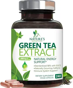 3X Strength Green Tea Extract Capsules 1000mg with 45 Percent EGCG and 98 Percent Polyphenols for Natural Energy Support Antioxidant Herbal Heart Supplement Pills for Men and Women