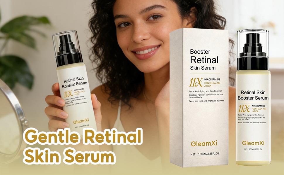 Exclusive New Retinal Skin Booster Serum Facial 11x Niacinamide & Centella Asiatica Anti Aging For Face Neck Firming Smoothing Moisturizers Instant Glow Barrier