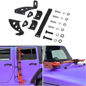 Hi Lift Jack Mount Hood Hinge/ Door Hinge Bracket for Jeep Wrangler JK JKU JL JLU 2007-2024