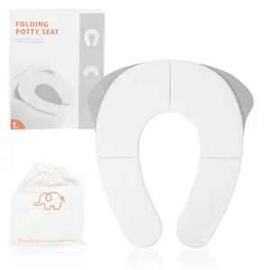 Foldable Toilet Seat Pad Elephant Pattern, Portable Travel Bidet Cover with Storage Bag, Easy Clean, Splash Proof, Unisex, Toilet Seat Protector