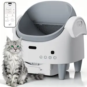 Smart Top-Open Self-Cleaning Cat Litter Toilet, Automatic Sifting Mechanism, Large Deodorizing Waste Bin, WiFi APP Remote Control, Full Safety Protection System, Flexible Access Height Design, Suitable for Senior Cats and Multi-Cat Families