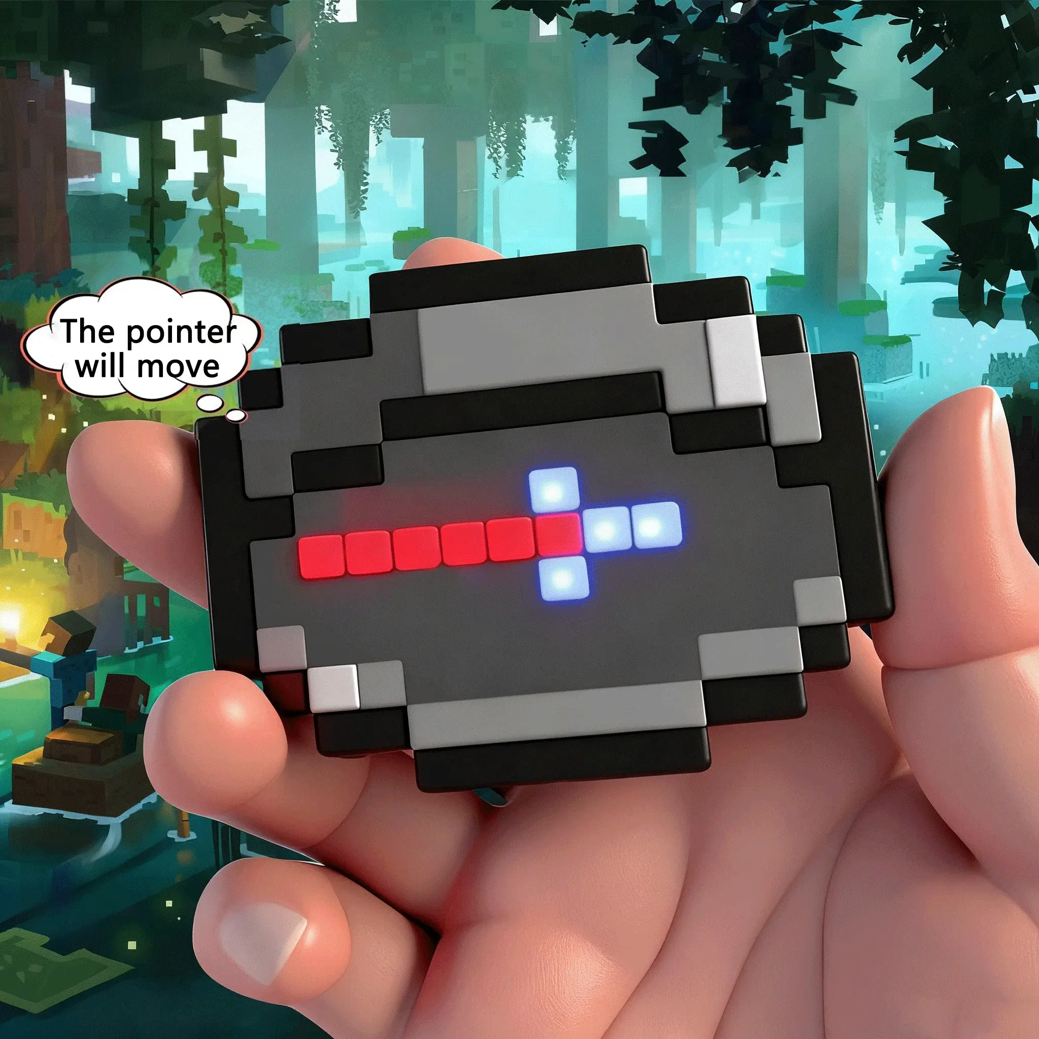 Compass Pixel Wind Peripheral design Toy trinket Use Movable Compass Keychain Pendant Real-world Use Toys Fans Gifts