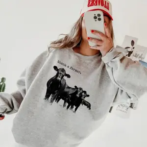 Thank a Farmer Western Crewneck Sweatshirt, Beef Farmer Crewnecks, Western outfits women, vintage sweatshirts Western clothing, cowgirl outfits, southern apparel