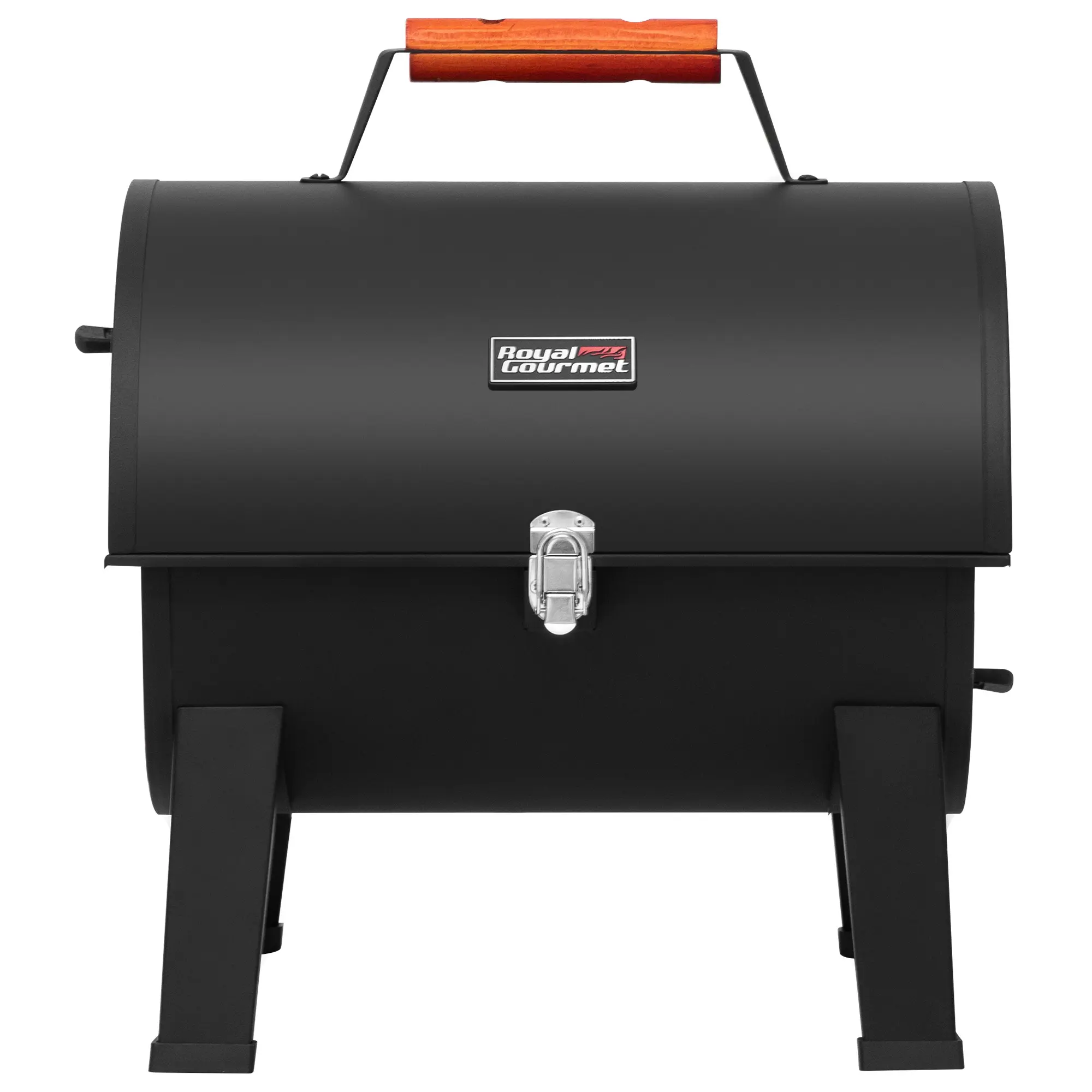 Royal Gourmet Portable Charcoal Grill with Two Side Cooking Area, Outdoor Compact BBQ Grill for Backyard Camping Barbecuegrill, Tabletop Barrel Grill Outdoor Cooking Equipment Outdoor Bbq Burner
