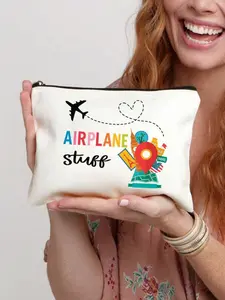 6-In-1 Airport Themed Travel Organizer Bag Set, Unisex Portable Foldable Toiletry Makeup Bag, Passport Holder, Wash Bag, Travel Essentials, Travel Accessories