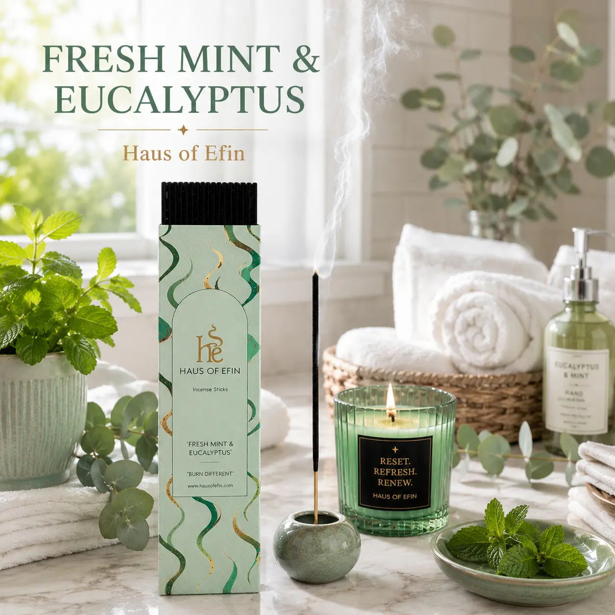 Fresh Mint & Eucalyptus Incense Sticks