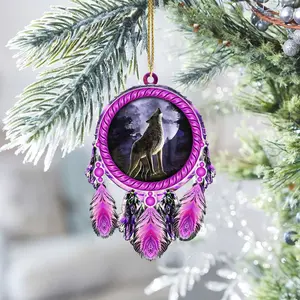 Wolf Native American - Unique Christmas Gift Decor Flat Acrylic Lightweight Ornament Cloth Room