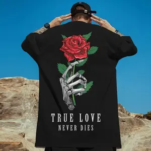 New Men's T-Shirt 3d Rose Print Short Sleeve T-Shirt For Men Street Hip-Hop Quick Drying Tees Pullover Oversized Loose Male Tops