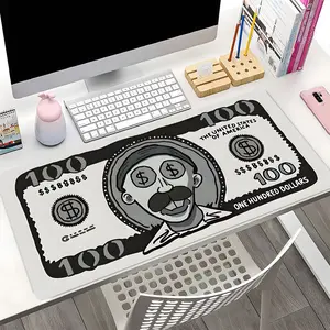 Funny 100 Dollar Bill XXL Gaming Mouse Pad, Money Aesthetic Extended Desk Mat, Non-Slip Rubber Base, Large Keyboard Pad for Office Gaming, Humorous Desk Decor Gift