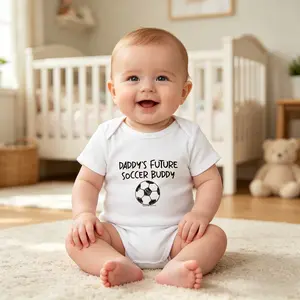 Daddy's Future Soccer Buddy Baby Onesie - Cute Football Fan Infant Bodysuit, Sporty Father & Baby Matching Outfit, Baby Shower Gift