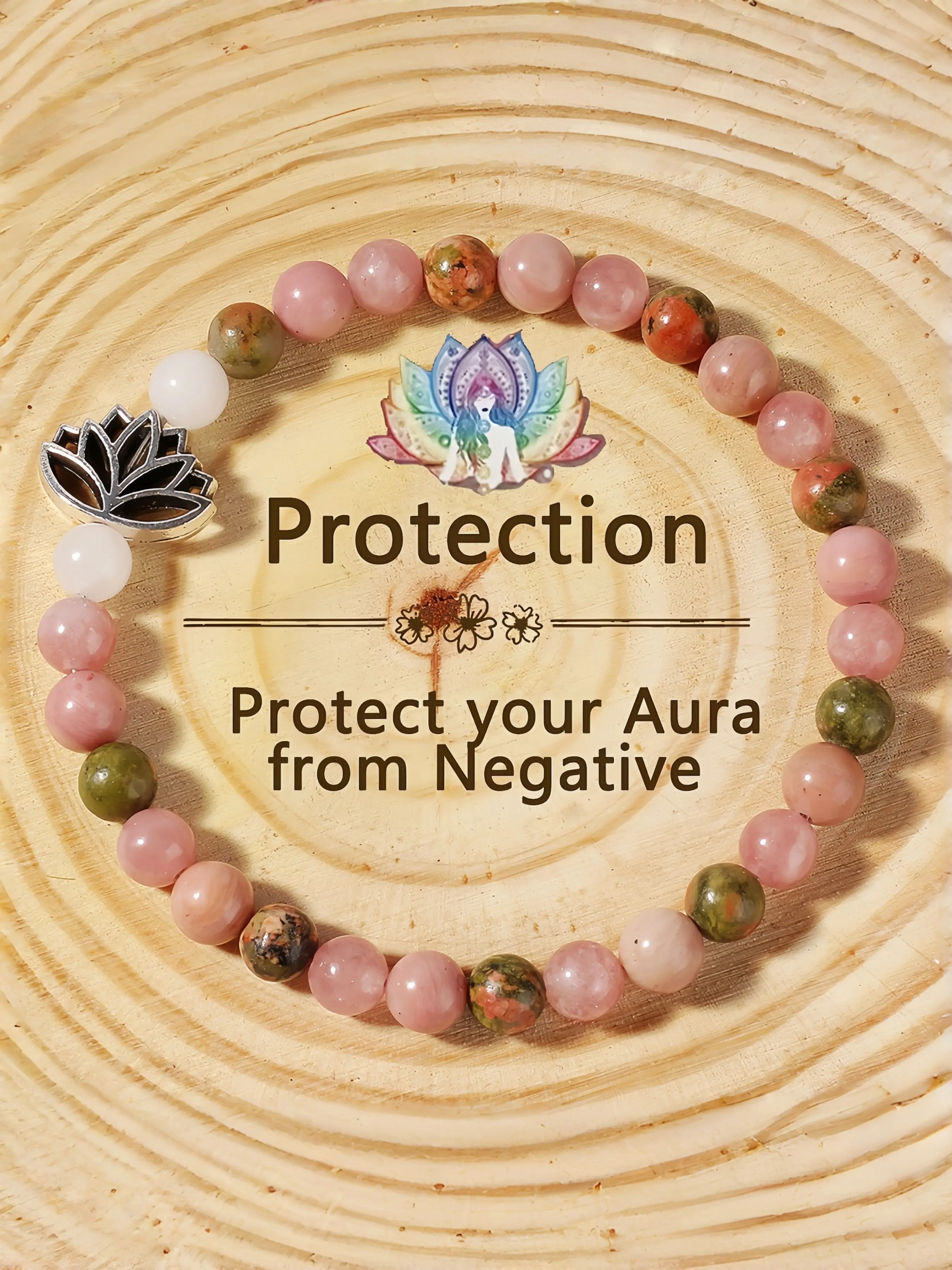 Crystal Seven-Petal Lotus Bracelet, natural crystal jewelry, crystal bracelets, Bohemian Style, Natural Stone Beads, Handcrafted, Unique Design, Fashion Accessory, Boho Stone Bracelet