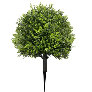 1pcs Realistic Artificial Tree with Ground Stake, UV Resistant Bushes, Artificial Outdoor Plants, Indoor Outdoor Spring Summer Garden Decor, Balcony Yard Decoration