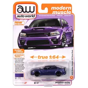 Auto World Modern Muscle 1:64 2023 Dodge Charger Swinger R/T Scat Pack Plum Crazy Limited Edition Premium Series Release 3 Version 8