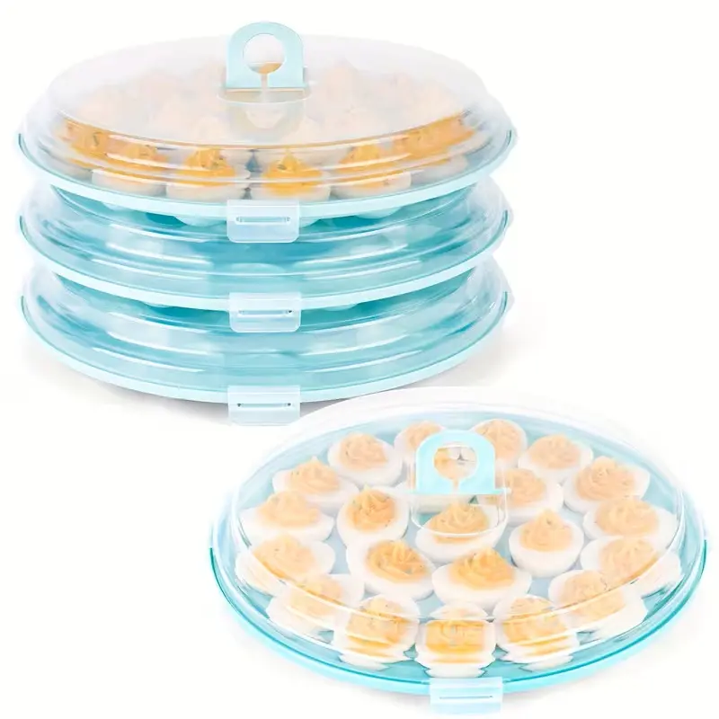 Deviled Egg Containers with Lids 3pcs 66 Slots Stackable Portable Egg Storage Tray for Thanksgiving Easter Party Fridge Kitchen Camping Pantry