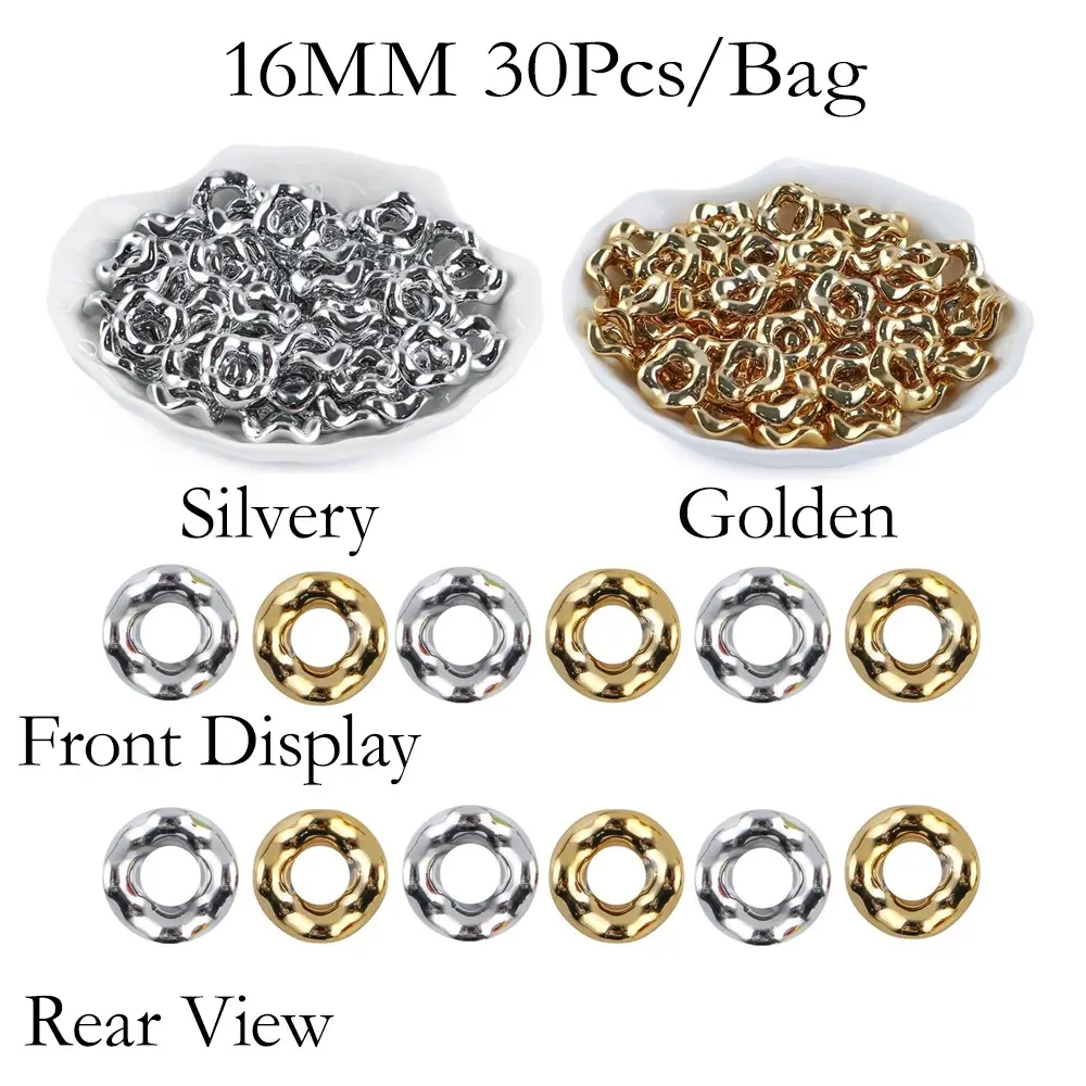 16mm 30Pcs Gold/Silver Wavy Spacers for Beaded Pens Acrylic Flower Beads for Jewelry Making Pen Bracelet DIY Crafts, Diy Beading Jewelry Making Supplies