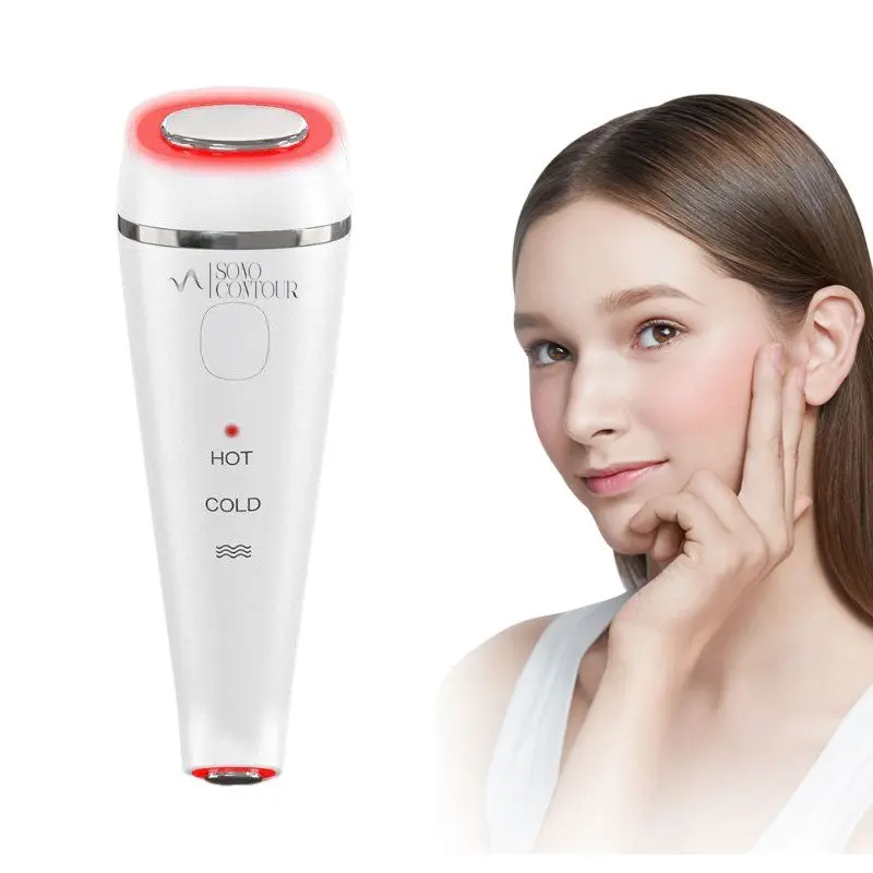 SonoContour ThermaGlow Pro Facial Firming Device with Dual Massage Heads Color Light Therapy & Vibration for Anti-Aging Enhanced Skincare Absorption Pore Detoxification