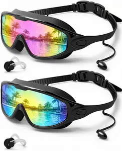 2 Pack Swim Goggles for Adults | Wide View Anti-Fog UV Protection Leakproof Swimming Goggles for Pool, Beach & Snorkeling