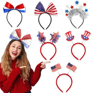 American Flag Themed Headband – Star & Tassel Decor for Soccer Events
