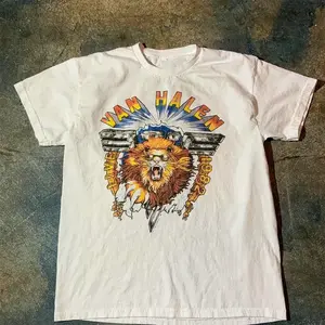 [SALE UP TO 30%] Vintage 1982 Van Halen Live Tour Band White Unisex T-shirt Size S-5XL, Classic 80s Rock Graphic Unisex Shirt Made Using 100% US Cotton, Design & Printed In The USA