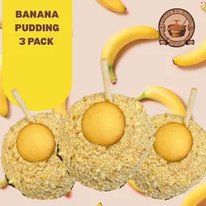 Banana Pudding 3 Pack: Banana Flavor Gourmet Caramel with Vanilla Wafers