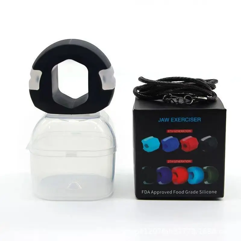 Silicone Jawline Exerciser - Lightweight Adjustable Chewing Tool, Facial Jaw Enhancer, Powerful Jaw Neck Trainer, Effective Face Sculpt Tool & Comfortable Skincare Accessory (Black/Blue/Red)