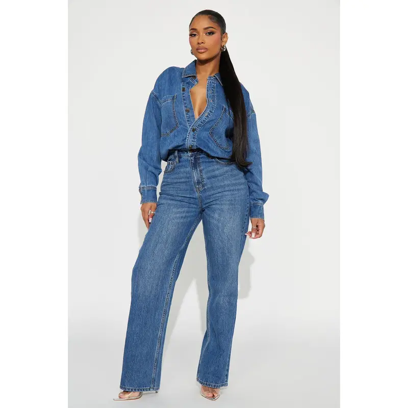Farmer's Market Cutie Denim Jumpsuit - Medium Wash