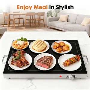 Buffet Servers and Warmers, Warming Tray with Temperature Control, 5QT Chafing Dish Buffet Set Perfect for Parties, Holidays & Entertaining, Dishwasher Safe, Stainless Steel