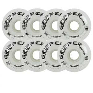 Labeda Roller Hockey Wheels - Gripper Crossover 59mm 76A White (8-Pack)