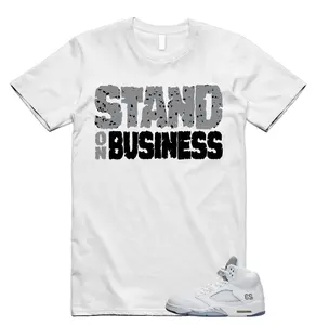 5 White Metallic T Shirt Match OUT STAND, 5 White Metallic Matching Unisex Shirt, Everyday Shirts