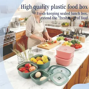 3-Piece Airtight Food Storage Containers Lunch Box Set of 3 Plastic On The Go Container with Airtight Steam Vent Lids 100% Leak Proof BPA Free Safe for Microwave Rich Brown or Fresh Green christmas hauls Stackable Kitchen