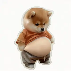3D Funny Cute Corgi  abdominous Stickers  Mobile phone stickers Decompression stickers