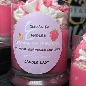 Strawberry Shortcake Dessert Candle Non-Toxic Soy Wax