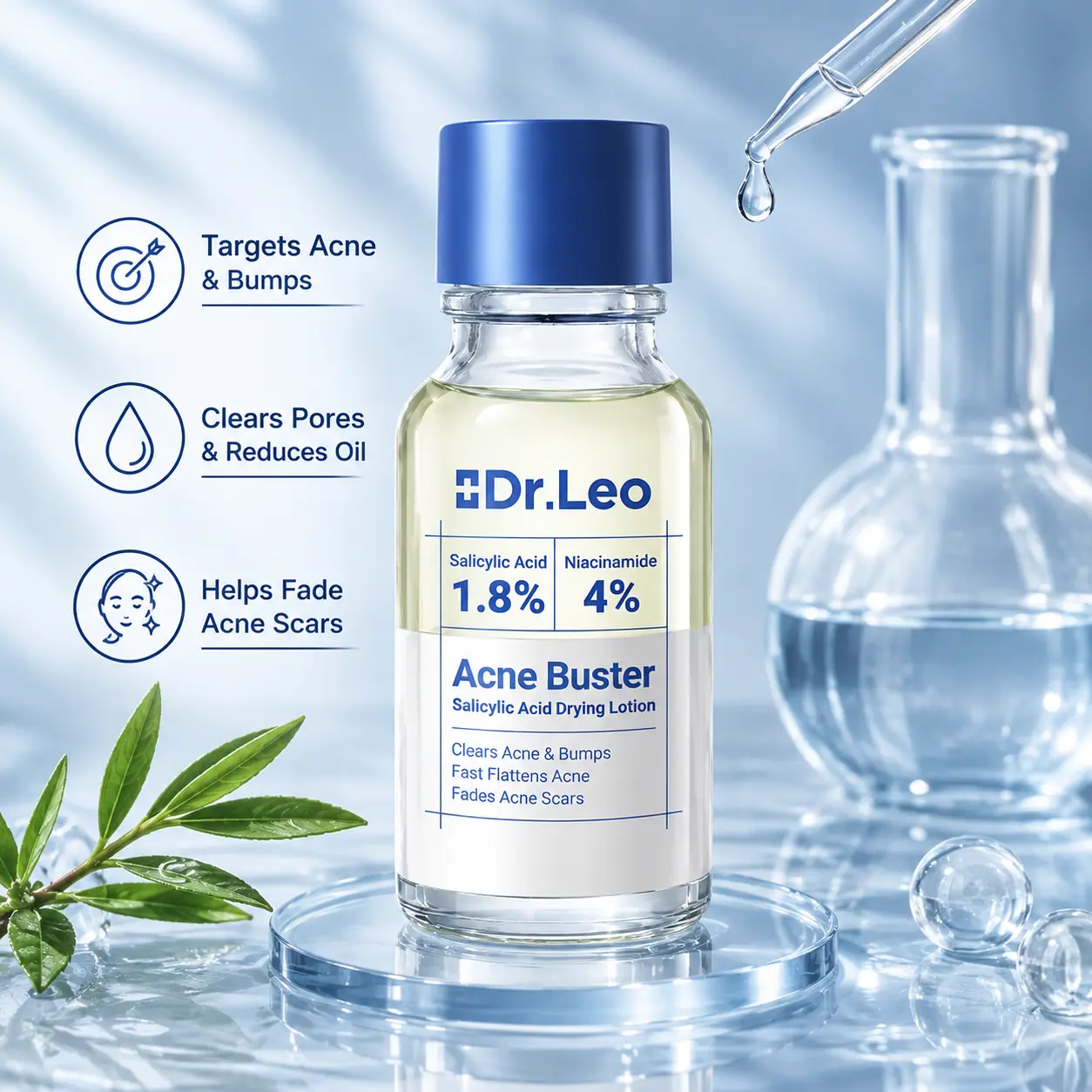 Drying Lotion | Pimple Treatment & Body Acne Treatment | Visibly Shrinks Pimples in 24 Hours & Helps Fade Acne Marks in 7 Days | With 1.8% Encapsulated Salicylic Acid, 4% Niacinamide & 10% Sulfur (20ml)