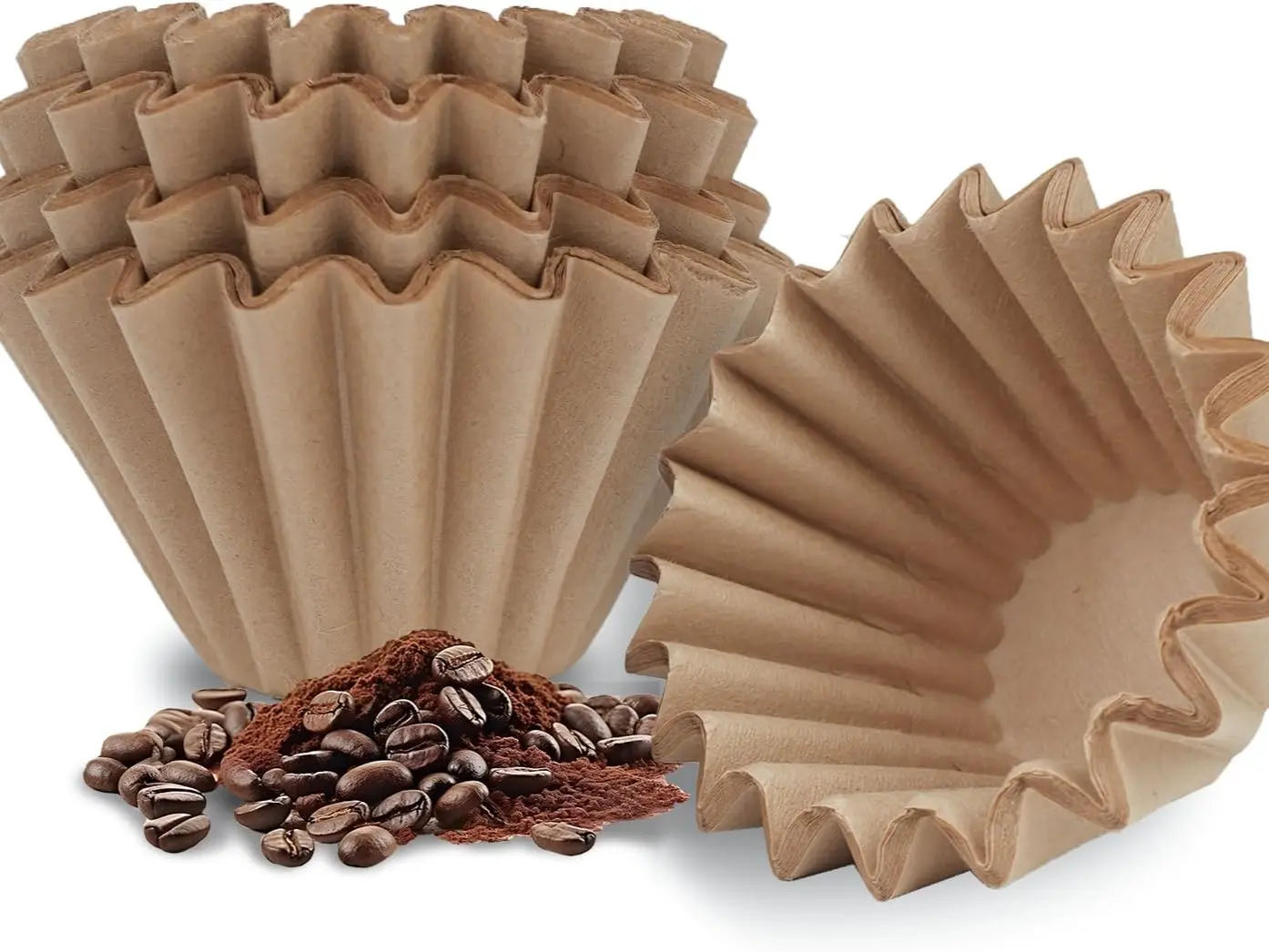 Disposable Small Coffee Filters,100PCS Unbleached Basket Coffee Paper Filter for Ninja Pods & Grounds Specialty Single-Serve Coffee Maker PB051 PB041, Kalita Wave Dripper 155, 1-2 Cup