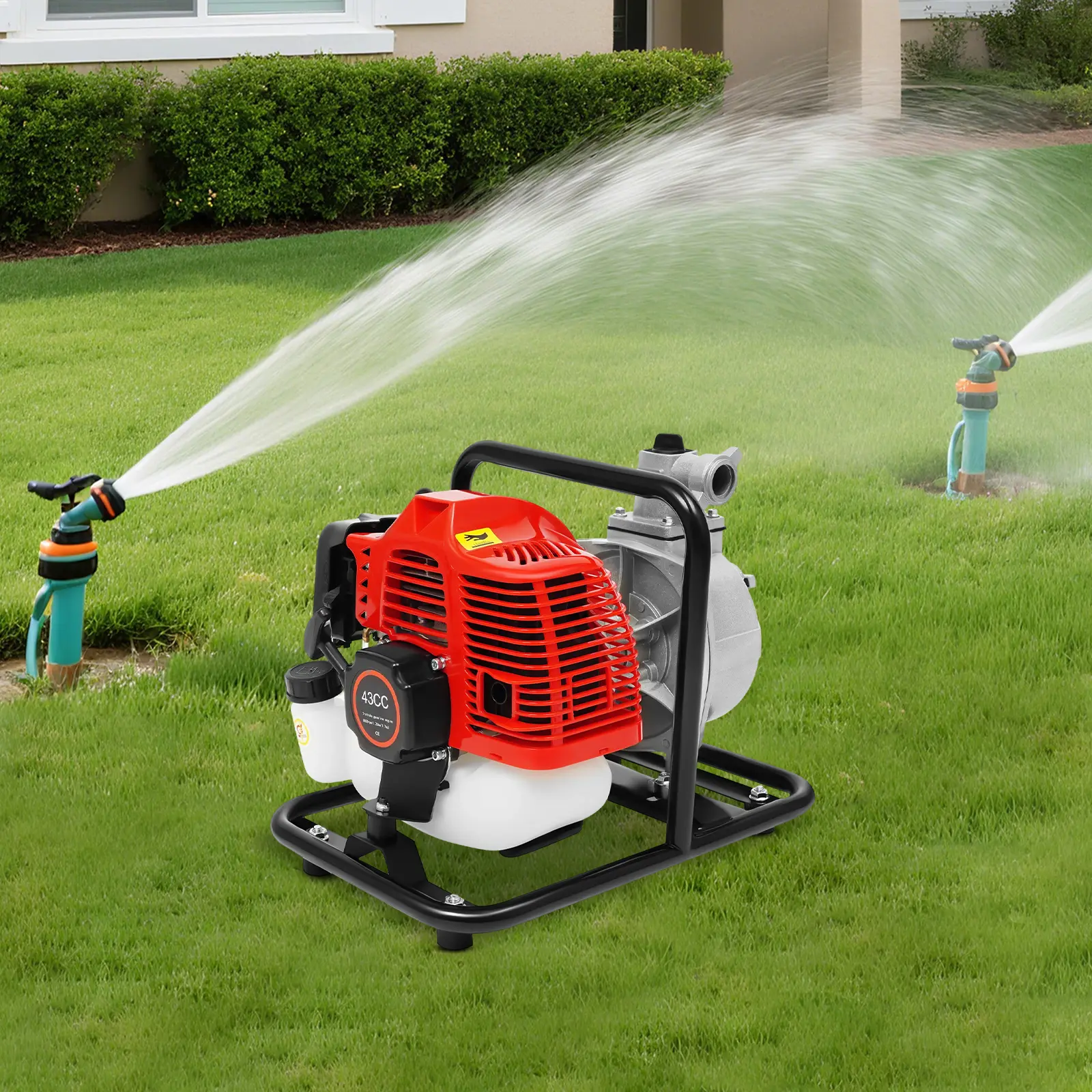 43cc 2-Stroke Gasoline Water Pump 1.7HP 35.7GPM 98ft Head Hand Pull Start for Irrigation Garden Farm Drainage