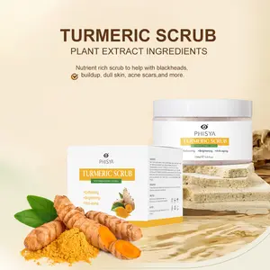 Turmeric Exfoliating & Brightening Scrub by PHISYA - Suitable for All Skin Types, More Effective for Oily Skin, Acne-Prone Skin, Dullness It softens and removes impurities and dead skin cells.