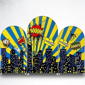 15-day delivery City Pop Art Arch Backdrop Cover for Boys Birthday Party Photo Booth