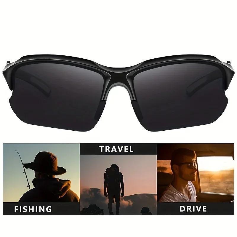 4 Packs Outdoor Polarized Sports Sunglasses for Travel Use Men and Women Windproof Ideal  Baseball Running Fishing Golf and Driving Rimless Sun Protection Glasses Trends Lightweight Square Cat Eye Sunglasses Oversized