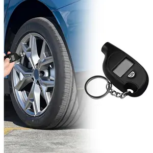 Digital Tire Gauge, Car Motorcycle Tire Pressure Tester, Key Ring Tire Gauge with Backlit LCD and Anti-Skid Grip