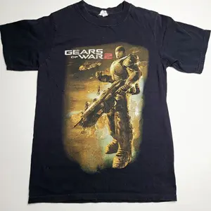 Gears Of War 2 Xbox 360 Video Game Promo Graphic Black T-Shirt Men’s