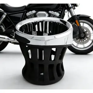 Motorcycle Drink Holder for 2014-up Harley-Davidson Passenger Perch Chrome