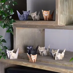 DIY Paper Foldable Cats to Stack on Your Desk, DIY Craft Kit, Suitable for Office Party Gifts, Christmas Decorations, Cat Lover's Present, Fun Desk Decor, Stacking Cats