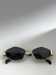 Unisex Classic Metal Geometric Rhombus Glasses, Fashionable Daily Wear, Street Photography, Travel, Vacation, Back to School, Casual Decor