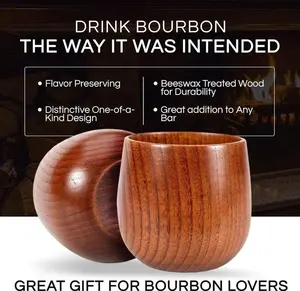 [Buy 1 Get 1 Free] Wooden Whiskey and Bourbon Tumbler Glass Charred or Uncharred Old Fashioned Drinkware Premium Handcrafted Wooden Glassware Stylish Bourbon Gift for Men TikTok Shop Trending Barware Unique Gift for Whiskey Lovers Home Bar Decor Special O