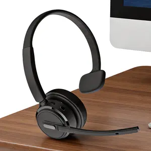 DH18B Trucker Bluetooth Headset with Adjustable Mic, Dual Noise-Cancelling Microphone, Mute Button, 50Hrs Battery Life, Protection, Streaming Capabilities – Wireless Audio Headphones for Truck Drivers, Cell Phones, PCs