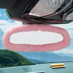 1pcs Car Rearview Mirror Cover, Elastic Car Rearview Mirror Decoration, Cute Plush Interior Accessories for Women, Car Interior Accessory, Automotive Parts, Car Trinkets